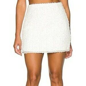 NBD Lola Mini Skirt White Metallic